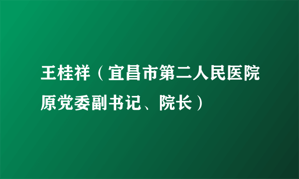 王桂祥（宜昌市第二人民医院原党委副书记、院长）