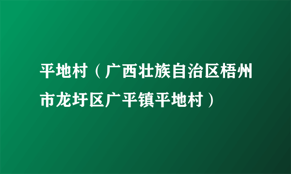 平地村（广西壮族自治区梧州市龙圩区广平镇平地村）