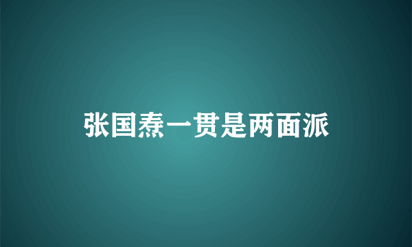 什么是张国焘一贯是两面派