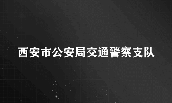 西安市公安局交通警察支队