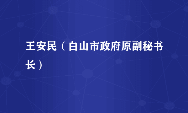 王安民（白山市政府原副秘书长）