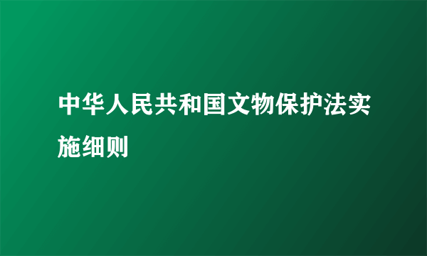 中华人民共和国文物保护法实施细则