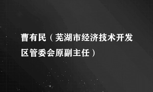 曹有民（芜湖市经济技术开发区管委会原副主任）