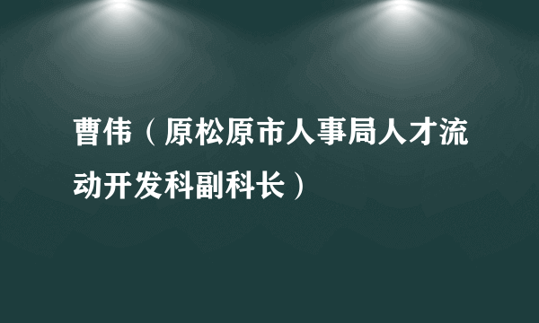 什么是曹伟（原松原市人事局人才流动开发科副科长）