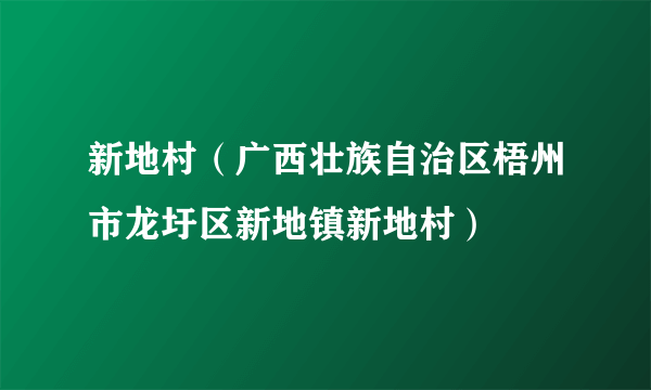 新地村（广西壮族自治区梧州市龙圩区新地镇新地村）