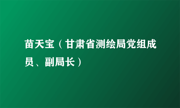 苗天宝（甘肃省测绘局党组成员、副局长）