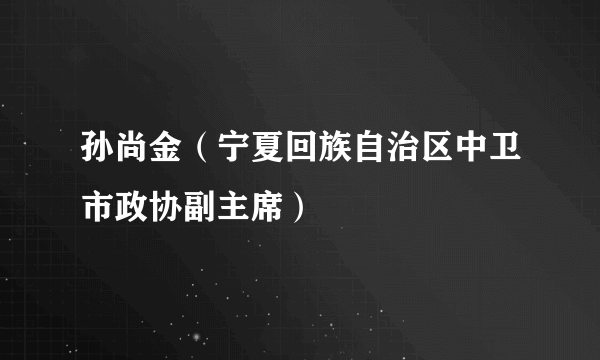 什么是孙尚金（宁夏回族自治区中卫市政协副主席）