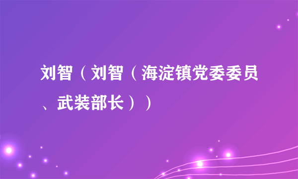 什么是刘智（刘智（海淀镇党委委员、武装部长））