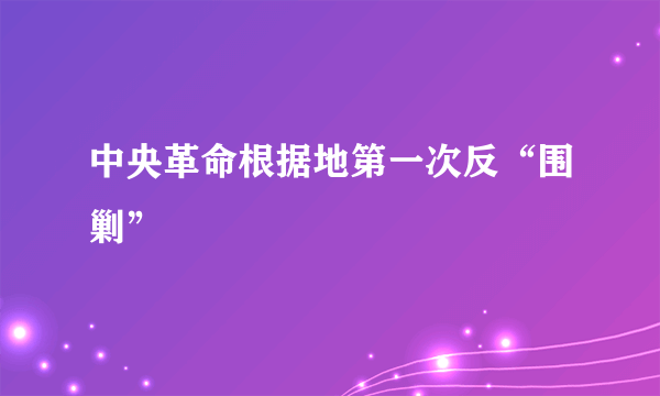 什么是中央革命根据地第一次反“围剿”