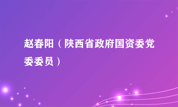 赵春阳（陕西省政府国资委党委委员）