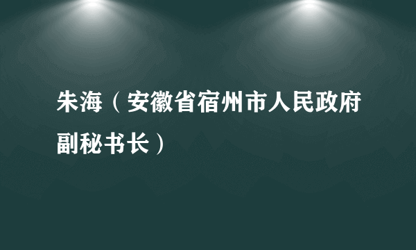 朱海（安徽省宿州市人民政府副秘书长）