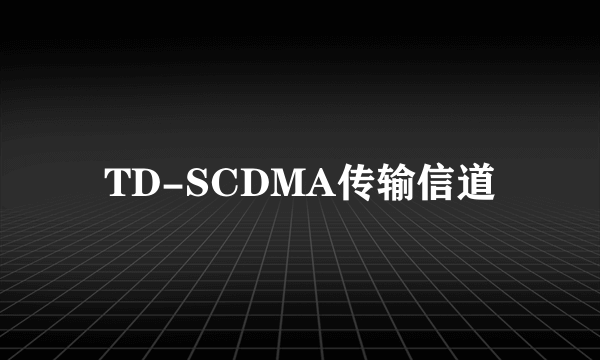 什么是TD-SCDMA传输信道