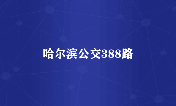 哈尔滨公交388路