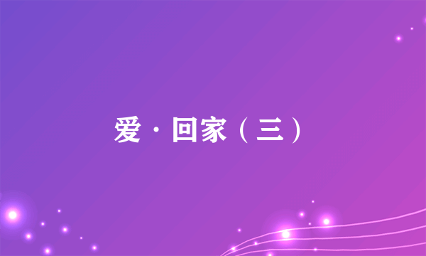 什么是爱·回家（三）