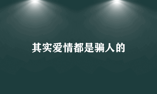 什么是其实爱情都是骗人的