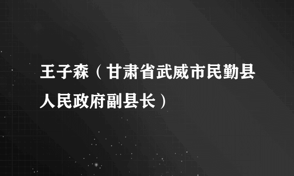 王子森（甘肃省武威市民勤县人民政府副县长）