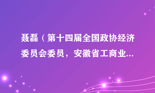 聂磊（第十四届全国政协经济委员会委员，安徽省工商业联合会副主席）