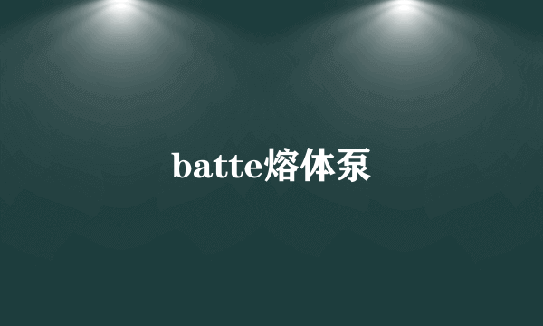 batte熔体泵