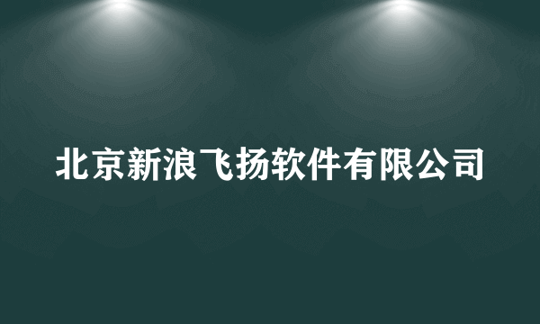 北京新浪飞扬软件有限公司