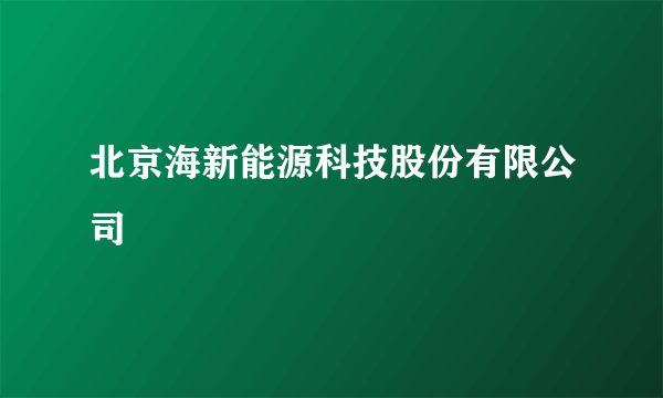 什么是北京海新能源科技股份有限公司