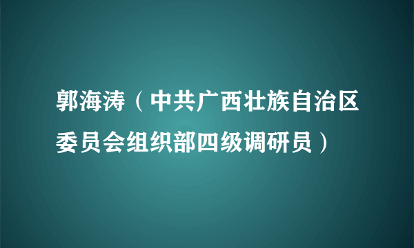 郭海涛（中共广西壮族自治区委员会组织部四级调研员）