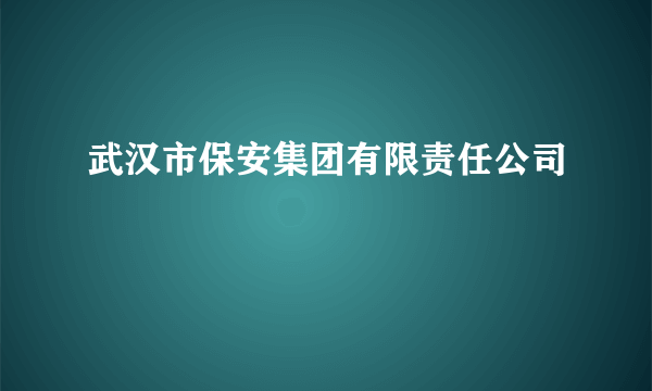 什么是武汉市保安集团有限责任公司