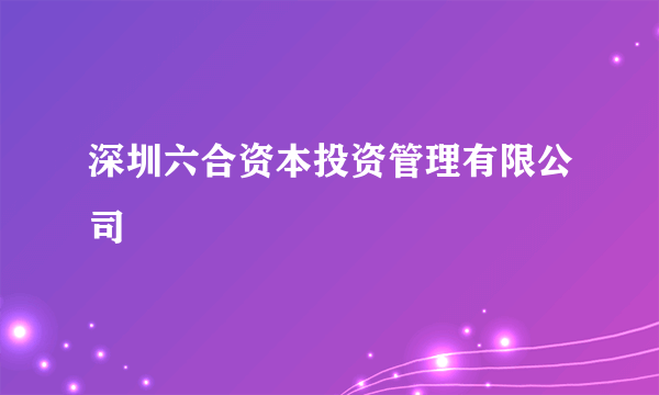 深圳六合资本投资管理有限公司