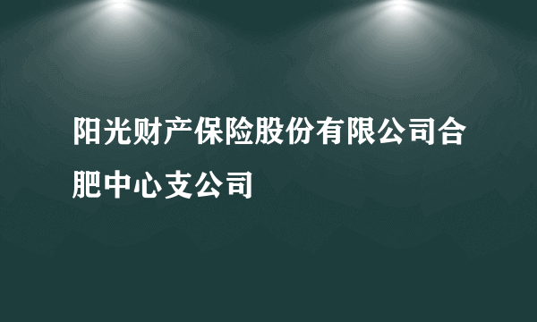 阳光财产保险股份有限公司合肥中心支公司