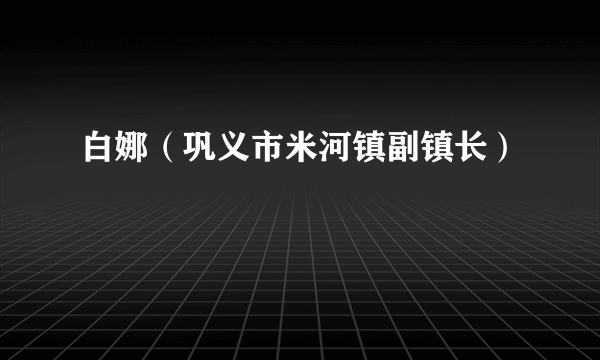 白娜（巩义市米河镇副镇长）