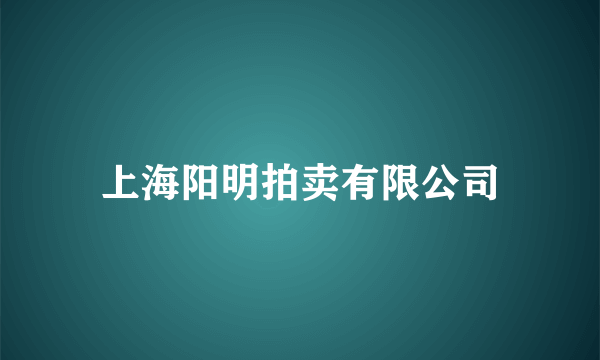 什么是上海阳明拍卖有限公司