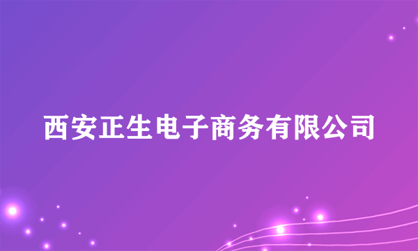 西安正生电子商务有限公司