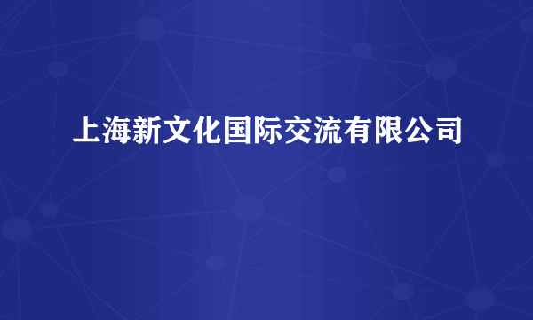 上海新文化国际交流有限公司