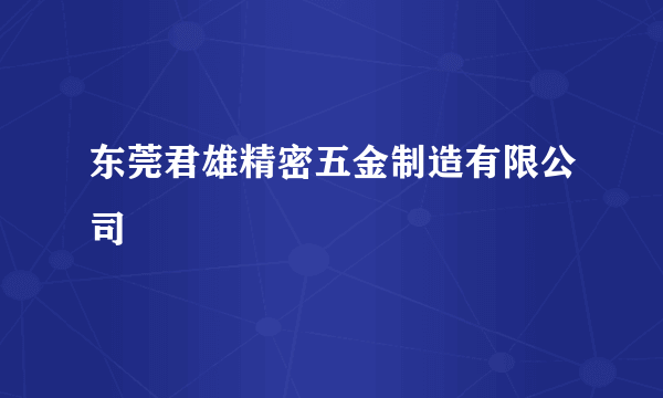 东莞君雄精密五金制造有限公司