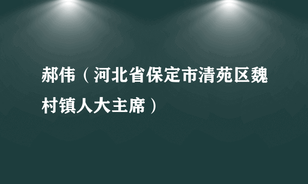 郝伟（河北省保定市清苑区魏村镇人大主席）