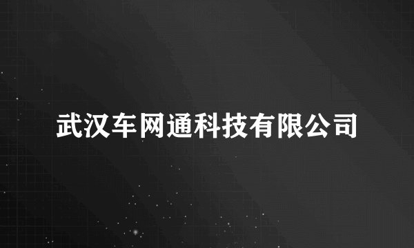 什么是武汉车网通科技有限公司