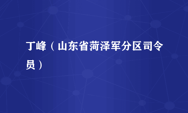 丁峰（山东省菏泽军分区司令员）