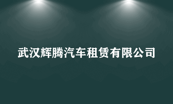 武汉辉腾汽车租赁有限公司