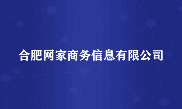 什么是合肥网家商务信息有限公司