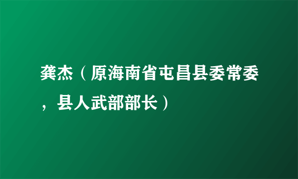 什么是龚杰（原海南省屯昌县委常委，县人武部部长）