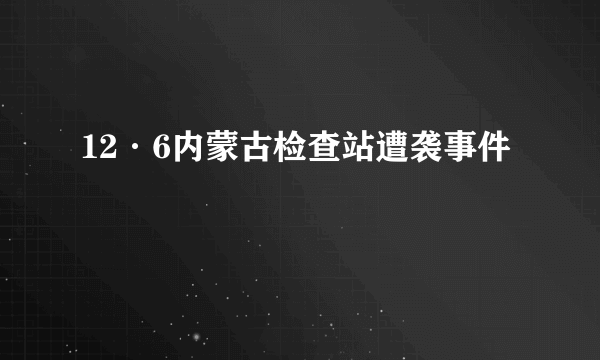 什么是12·6内蒙古检查站遭袭事件