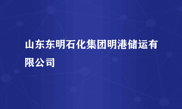 什么是山东东明石化集团明港储运有限公司