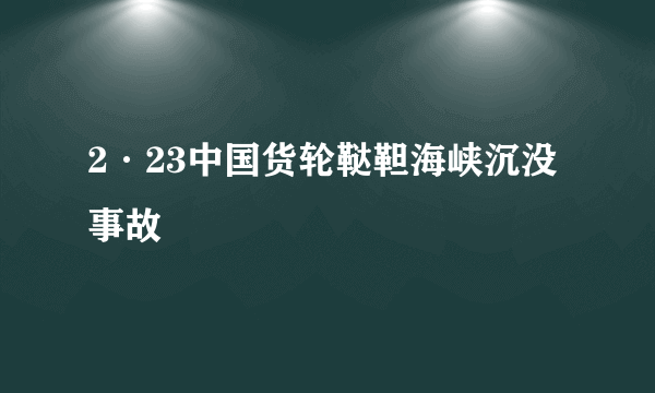 2·23中国货轮鞑靼海峡沉没事故