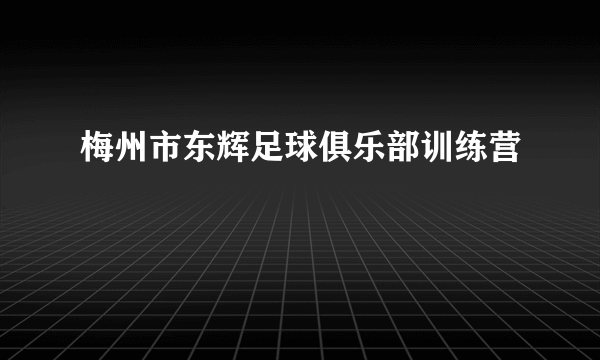 什么是梅州市东辉足球俱乐部训练营