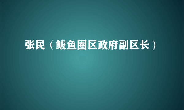 什么是张民（鲅鱼圈区政府副区长）