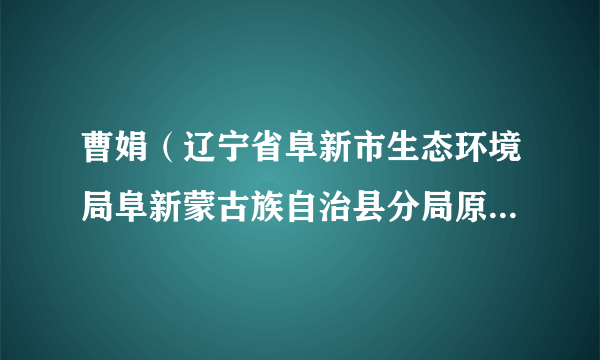 曹娟（辽宁省阜新市生态环境局阜新蒙古族自治县分局原副局长）