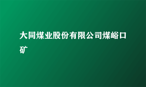 大同煤业股份有限公司煤峪口矿