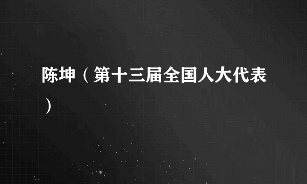 陈坤（第十三届全国人大代表）