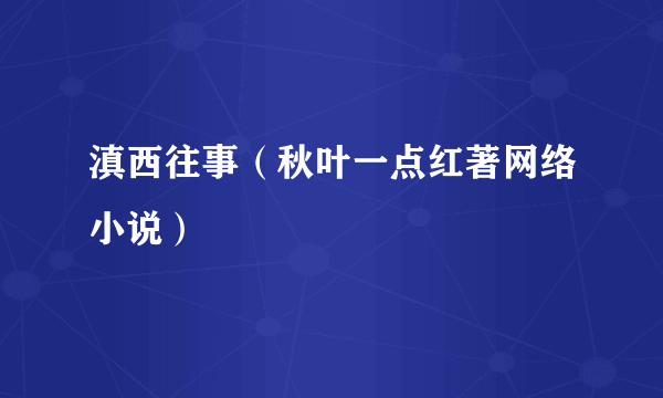 滇西往事（秋叶一点红著网络小说）