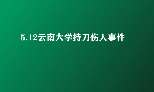 5.12云南大学持刀伤人事件