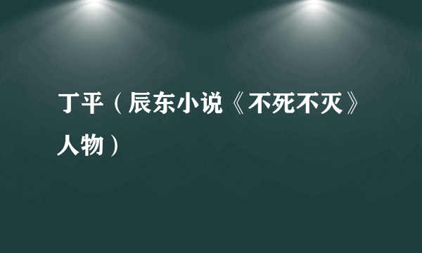 丁平（辰东小说《不死不灭》人物）